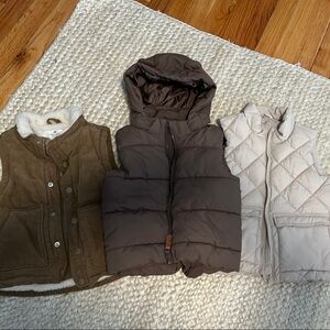 H&M Brown and Cream Quilted Vests